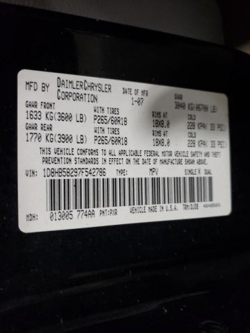 Photo 10 from auction – 2007 DODGE DURANGO LI with VIN 1D8HB58297F542786