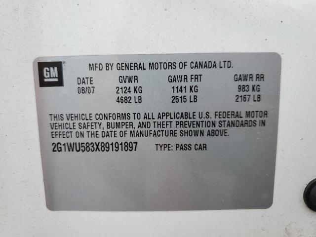 Photo 10 from auction – 2008 CHEVROLET IMPALA LTZ with VIN 2G1WU583X89191897