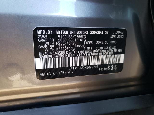 Photo 10 from auction – 2022 MITSUBISHI OUTLANDER with VIN JA4J3UA82NZ072791