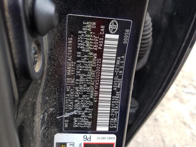 Photo 10 from auction – 2012 TOYOTA CAMRY BASE with VIN 4T1BF1FK5CU200225