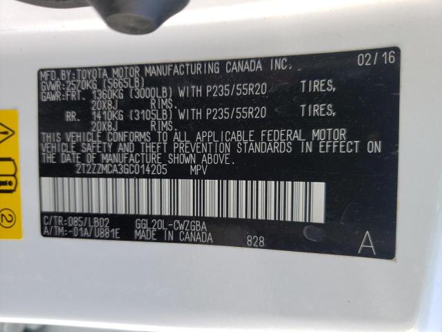 Photo 10 from auction – 2016 LEXUS RX 350 with VIN 2T2ZZMCA3GC014205