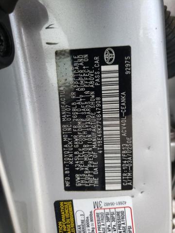 Photo 10 from auction – 2007 TOYOTA CAMRY CE with VIN 4T1BE46K77U647908