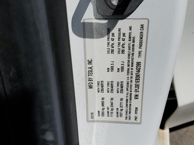 Photo 10 from auction – 2019 TESLA MODEL 3 with VIN 5YJ3E1EB3KF442399