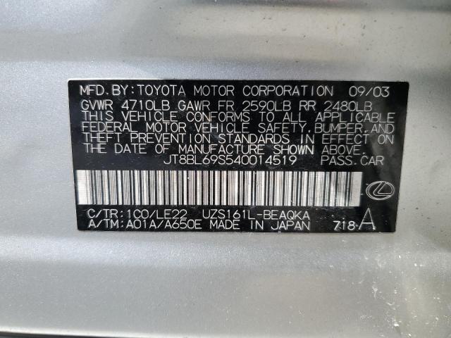 Photo 10 from auction – 2004 LEXUS GS 430 with VIN JT8BL69S540014519
