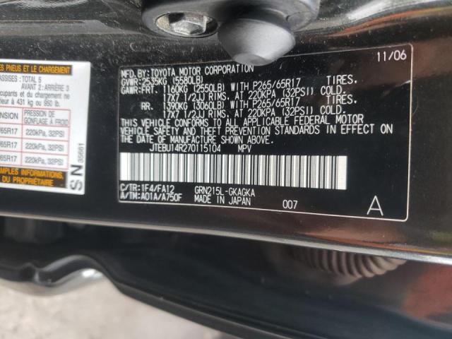 Photo 10 from auction – 2007 TOYOTA 4RUNNER SR with VIN JTEBU14R270115104