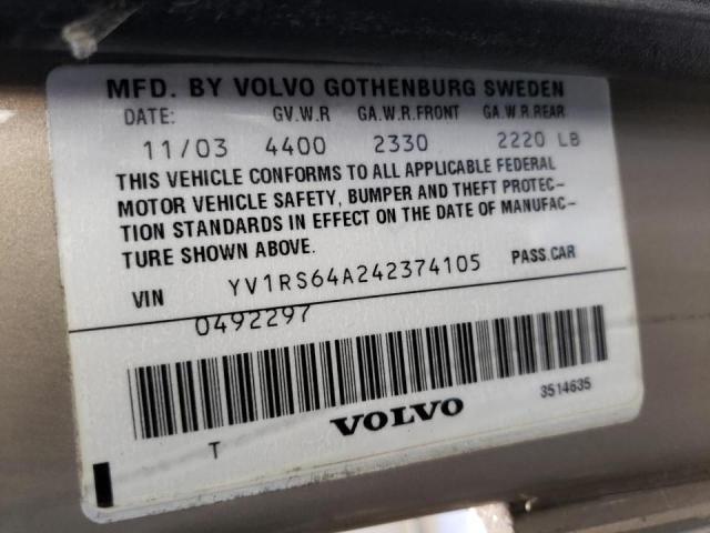 Photo 10 from auction – 2004 VOLVO S60 with VIN YV1RS64A242374105