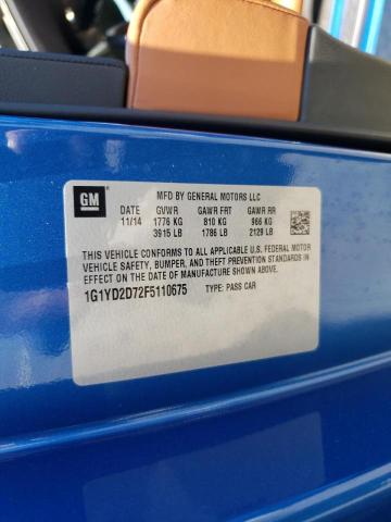 Photo 10 from auction – 2015 CHEVROLET CORVETTE S with VIN 1G1YD2D72F5110675