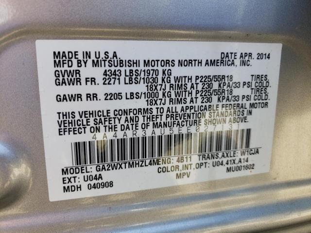 Photo 10 from auction – 2014 MITSUBISHI OUTLANDER with VIN 4A4AR3AU5EE027131