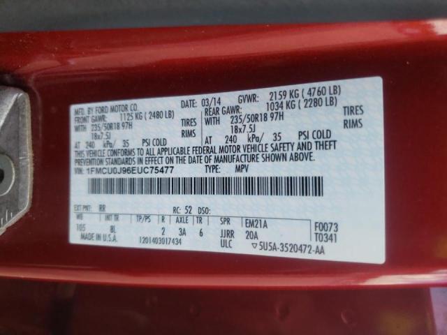 Photo 10 from auction – 2014 FORD ESCAPE TIT with VIN 1FMCU0J96EUC75477