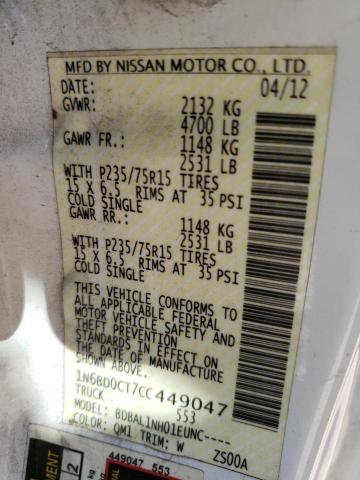 Photo 10 from auction – 2012 NISSAN FRONTIER S with VIN 1N6BD0CT7CC449047