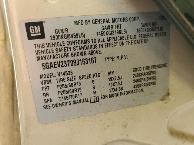 Photo 10 from auction – 2008 BUICK ENCLAVE CX with VIN 5GAEV23708J163167