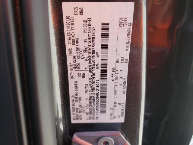 Photo 10 from auction – 2017 FORD ESCAPE SE with VIN 1FMCU0GD9HUD19312