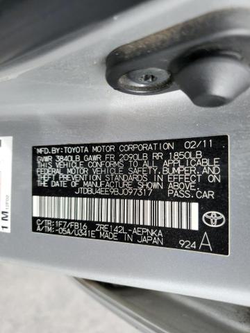 Photo 10 from auction – 2011 TOYOTA COROLLA BA with VIN JTDBU4EE9BJ097317