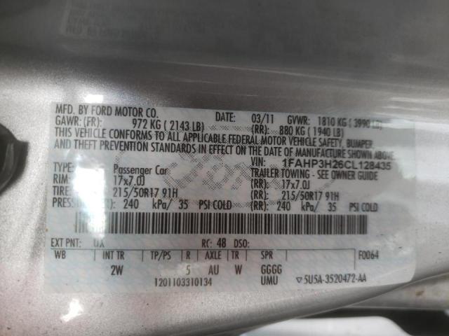 Photo 10 from auction – 2012 FORD FOCUS SEL with VIN 1FAHP3H26CL128435