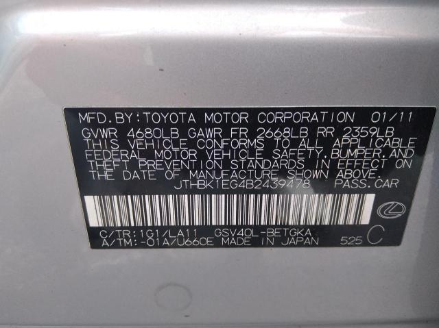Photo 10 from auction – 2011 LEXUS ES 350 with VIN JTHBK1EG4B2439478