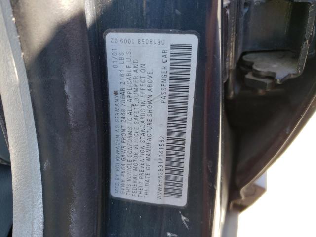 Photo 10 from auction – 2001 VOLKSWAGEN PASSAT with VIN WVWRH63B91P141562