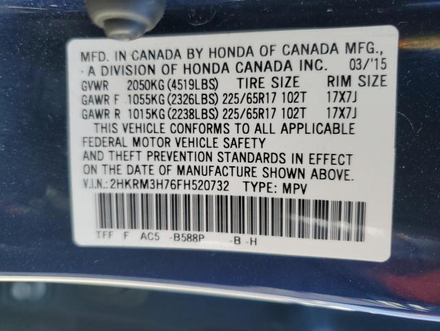 Photo 10 from auction – 2015 HONDA CR-V EXL with VIN 2HKRM3H76FH520732