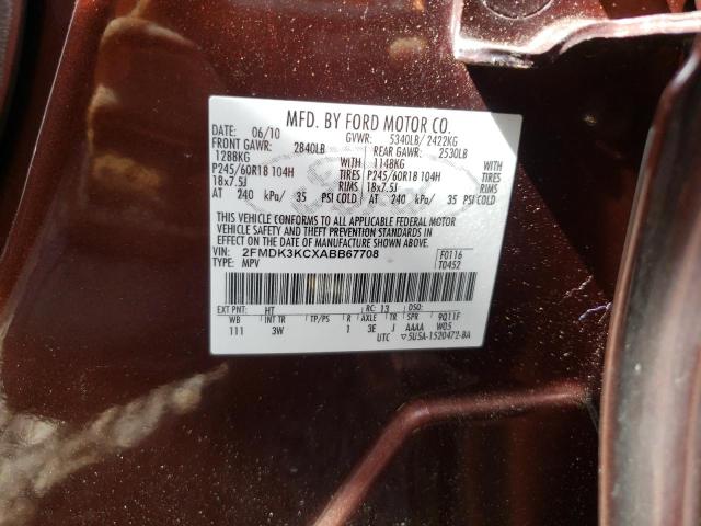Photo 10 from auction – 2010 FORD EDGE LIMIT with VIN 2FMDK3KCXABB67708