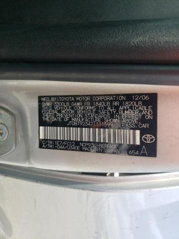 Photo 10 from auction – 2007 TOYOTA YARIS with VIN JTDBT923471111599