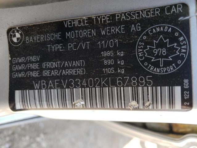 Photo 10 from auction – 2002 BMW 325 I with VIN WBAEV33402KL67895