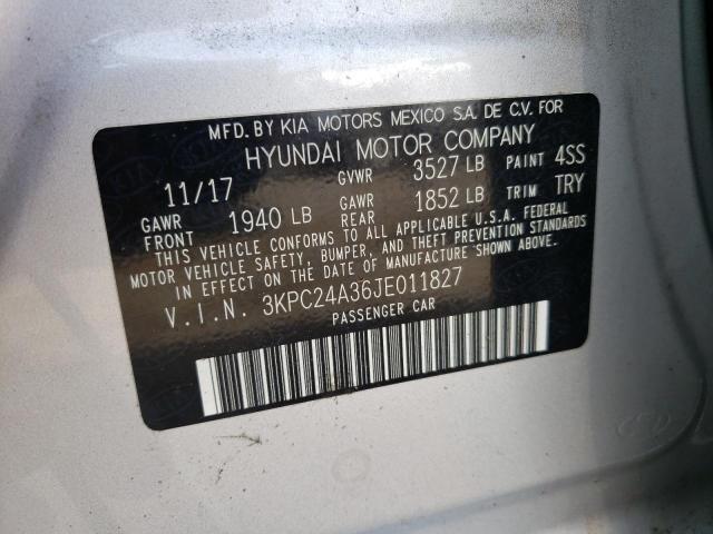 Photo 10 from auction – 2018 HYUNDAI ACCENT SE with VIN 3KPC24A36JE011827