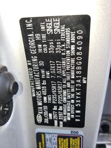 Photo 10 from auction – 2011 KIA SORENTO BA with VIN 5XYKT3A18BG084090