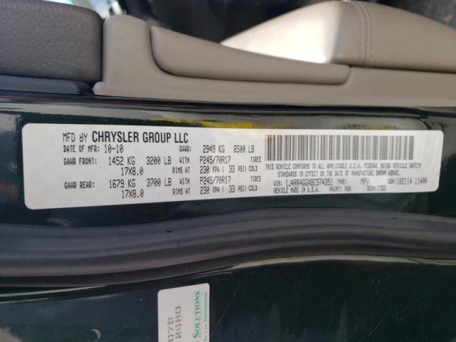 Photo 10 from auction – 2011 JEEP GRAND CHER with VIN 1J4RR4GGXBC574351