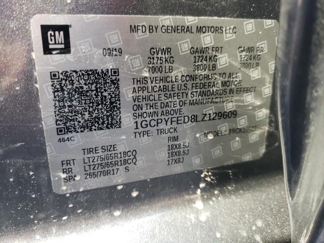 Photo 10 from auction – 2020 CHEVROLET SILVERADO with VIN 1GCPYFED8LZ129609