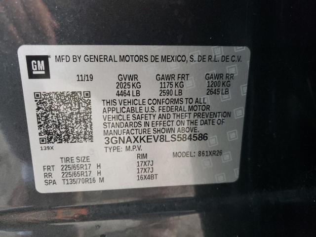 Photo 10 from auction – 2020 CHEVROLET EQUINOX LT with VIN 3GNAXKEV8LS584586