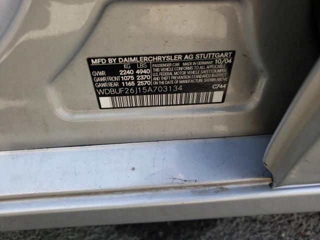 Photo 10 from auction – 2005 MERCEDES-BENZ E 320 CDI with VIN WDBUF26J15A703134