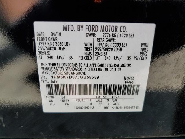 Photo 10 from auction – 2018 FORD EXPLORER X with VIN 1FM5K7D87JGB55559