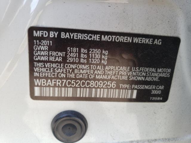 Photo 10 from auction – 2012 BMW 535 I with VIN WBAFR7C52CC809256