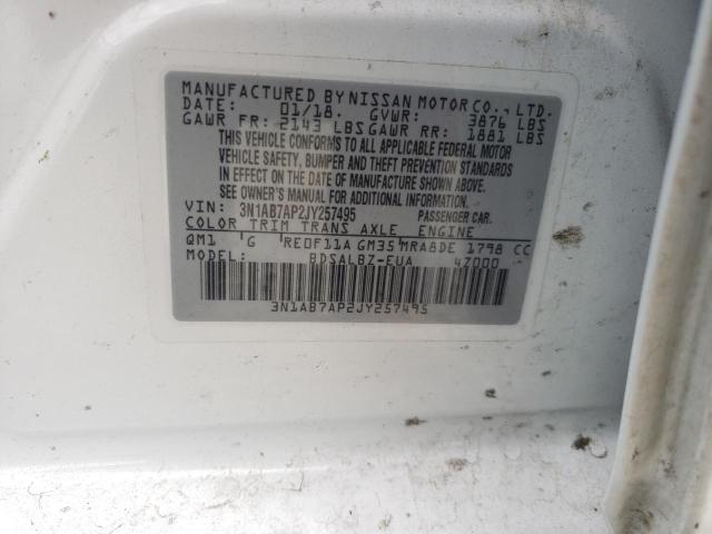 Photo 10 from auction – 2018 NISSAN SENTRA S with VIN 3N1AB7AP2JY257495