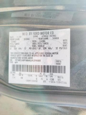 Photo 10 from auction – 2010 FORD EXPLORER L with VIN 1FMEU8F88AUA31685