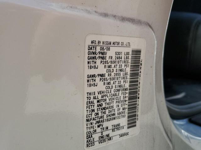 Photo 10 from auction – 2009 INFINITI FX35 with VIN JNRAS18UX9M102780