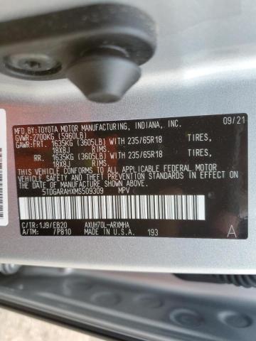 Photo 10 from auction – 2021 TOYOTA HIGHLANDER with VIN 5TDGARAHXMS509309