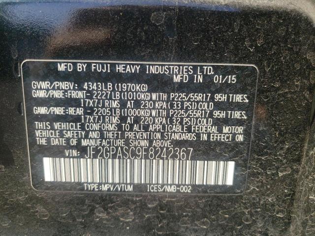 Photo 10 from auction – 2015 SUBARU XV CROSSTR with VIN JF2GPASC9F8242367