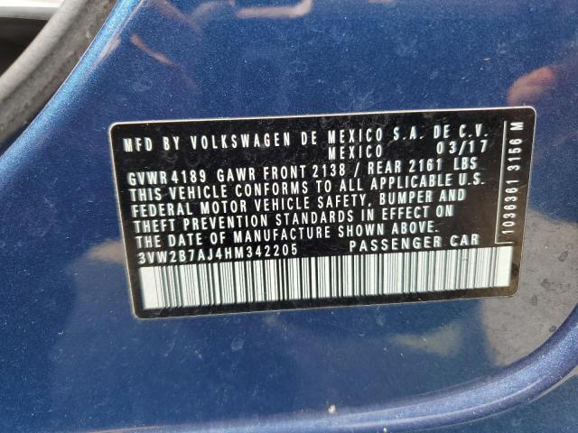 Photo 10 from auction – 2017 VOLKSWAGEN JETTA S with VIN 3VW2B7AJ4HM342205