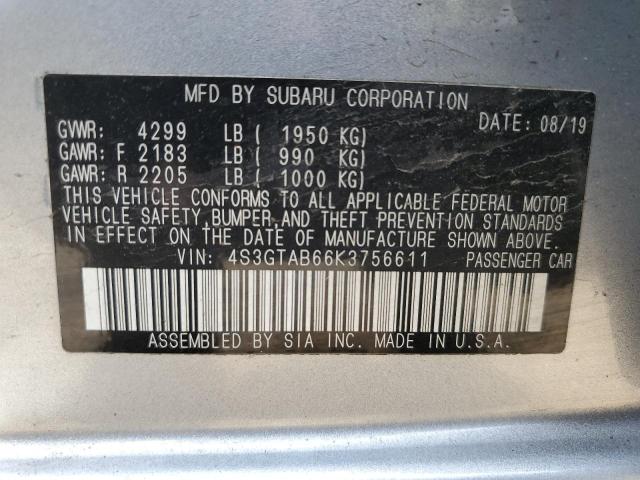 Photo 10 from auction – 2019 SUBARU IMPREZA with VIN 4S3GTAB66K3756611