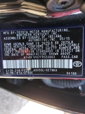 Photo 10 from auction – 2015 TOYOTA CAMRY LE with VIN 4T4BF1FK7FR503663