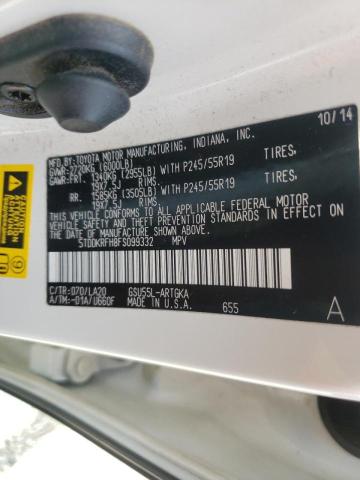 Photo 10 from auction – 2015 TOYOTA HIGHLANDER with VIN 5TDDKRFH8FS099332