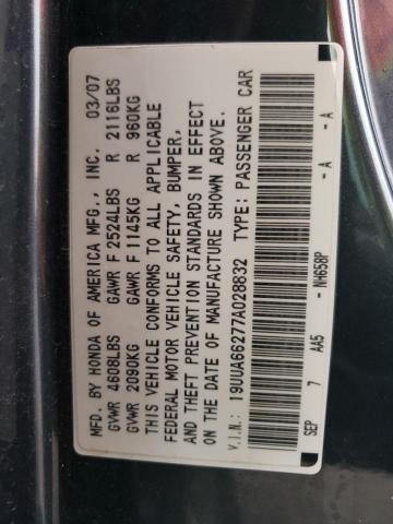 Photo 10 from auction – 2007 ACURA TL with VIN 19UUA66277A028832