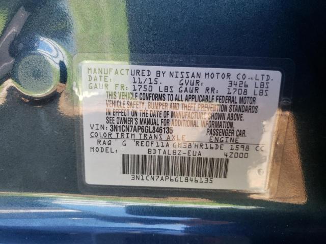 Photo 10 from auction – 2016 NISSAN VERSA S with VIN 3N1CN7AP6GL846135