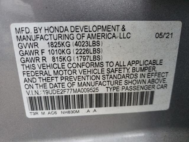 Photo 10 from auction – 2021 ACURA ILX PREMIU with VIN 19UDE2F77MA009525