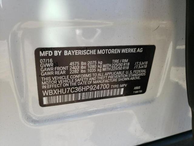 Photo 10 from auction – 2017 BMW X1 SDRIVE2 with VIN WBXHU7C36HP924700