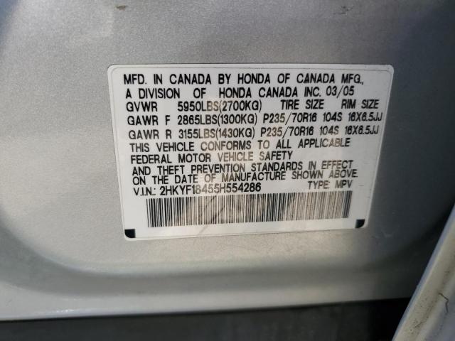 Photo 10 from auction – 2005 HONDA PILOT EX with VIN 2HKYF18455H554286