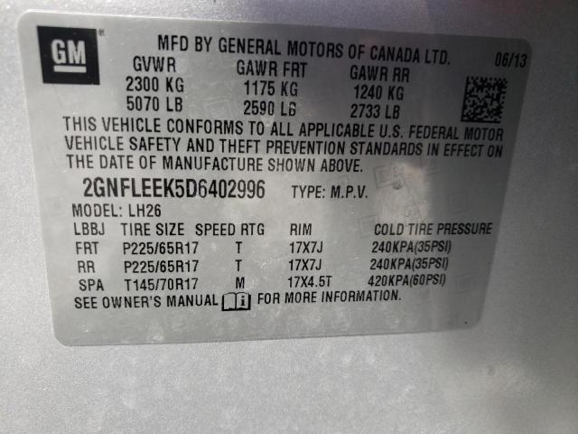 Photo 10 from auction – 2013 CHEVROLET EQUINOX LT with VIN 2GNFLEEK5D6402996