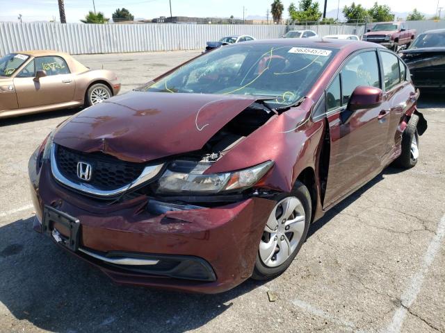 Photo 2 from auction – 2013 HONDA CIVIC LX with VIN 19XFB2F59DE220768