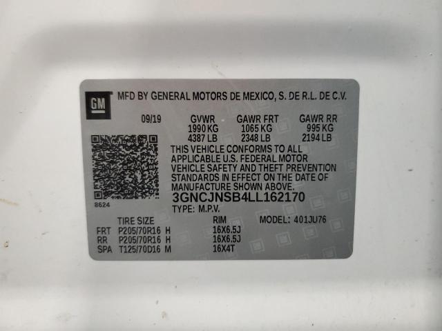Photo 10 from auction – 2020 CHEVROLET TRAX LS with VIN 3GNCJNSB4LL162170