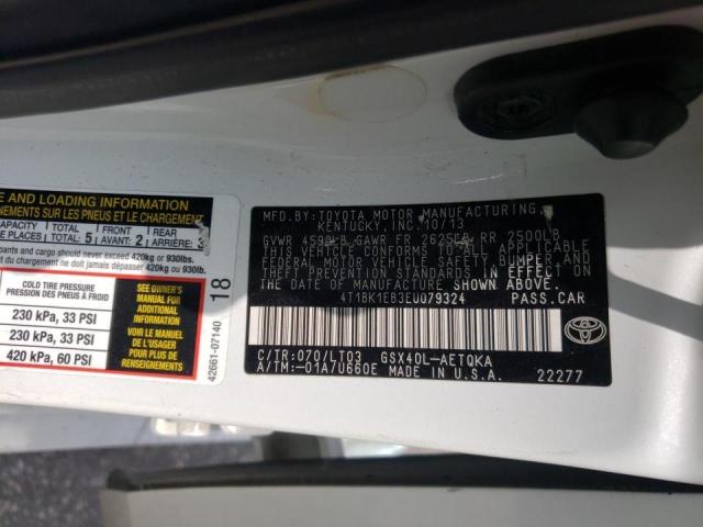 Photo 10 from auction – 2014 TOYOTA AVALON BAS with VIN 4T1BK1EB3EU079324